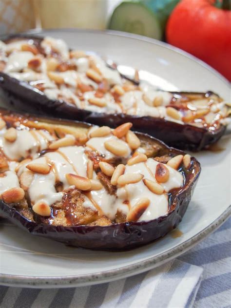 roasted-eggplant-with-tahini-carolines-cooking image
