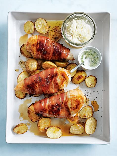 prosciutto-wrapped-chicken-with-herbed-sour-cream image