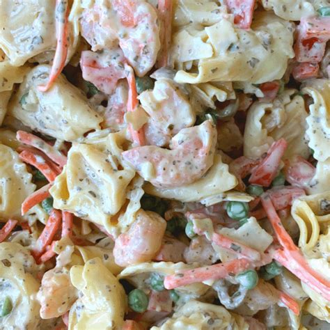 shrimp-pesto-pasta-salad-recipe-with-creamy-dressing image