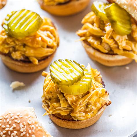 beer-and-bourbon-barbecue-chicken-sliders-averie image