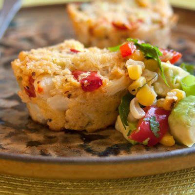 crab-cakes-with-corn-tomato-relish image
