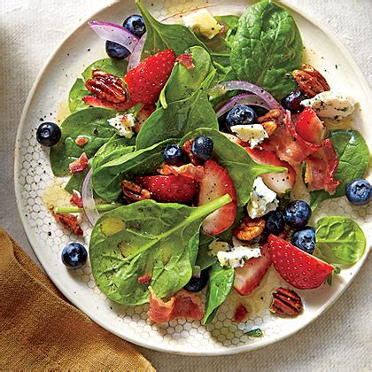 spinach-salad-with-honey-dressing-honeyed-pecans image
