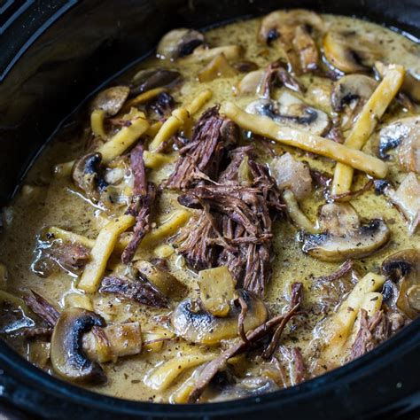 slow-cooker-beef-and-noodles-with-mushrooms-spicy image