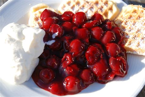 ouzo-poached-cherries-with-waffles-champsdietcom image
