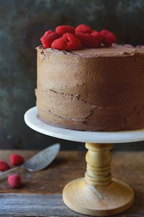 chocolate-mousse-cake-with-raspberries-bakealong image