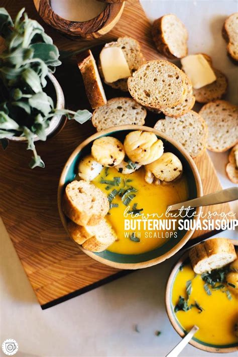 brown-butter-sage-butternut-squash-soup-with-scallops image