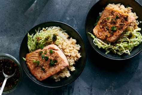 roasted-salmon-with-miso-rice-and-ginger-scallion image