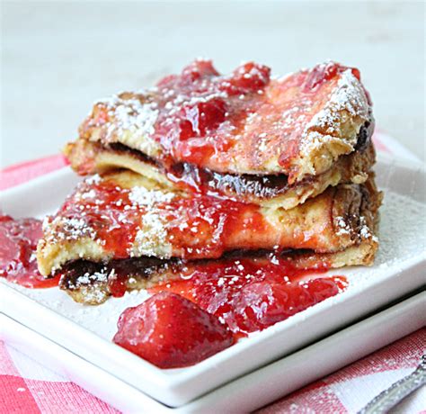 chocolate-stuffed-french-toast-with-strawberry-syrup image