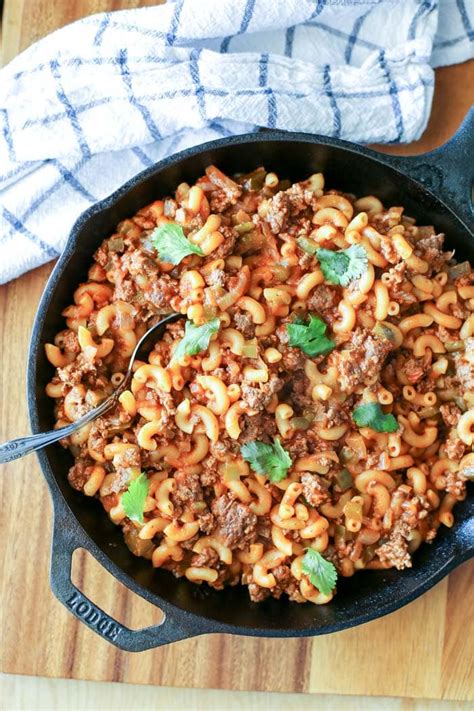 skillet-macaroni-and-beef-recipe-cleverly-simple image