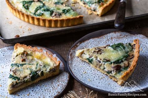 easy-spinach-mushroom-quiche-rustic-family image