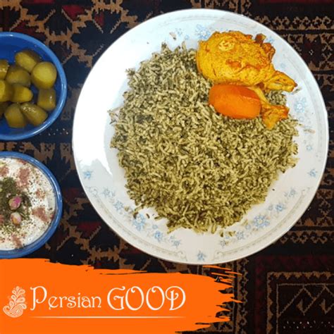 iranian-sabzi-polo-ba-morgh-green-rice-with-chicken image