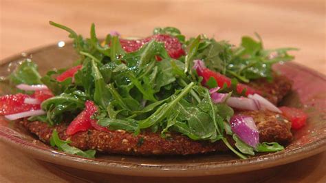 nutty-chicken-cutlets-with-citrus-salad-rachael-ray image