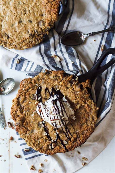 coconut-oatmeal-chocolate-chip-skillet-cookies-healthy image