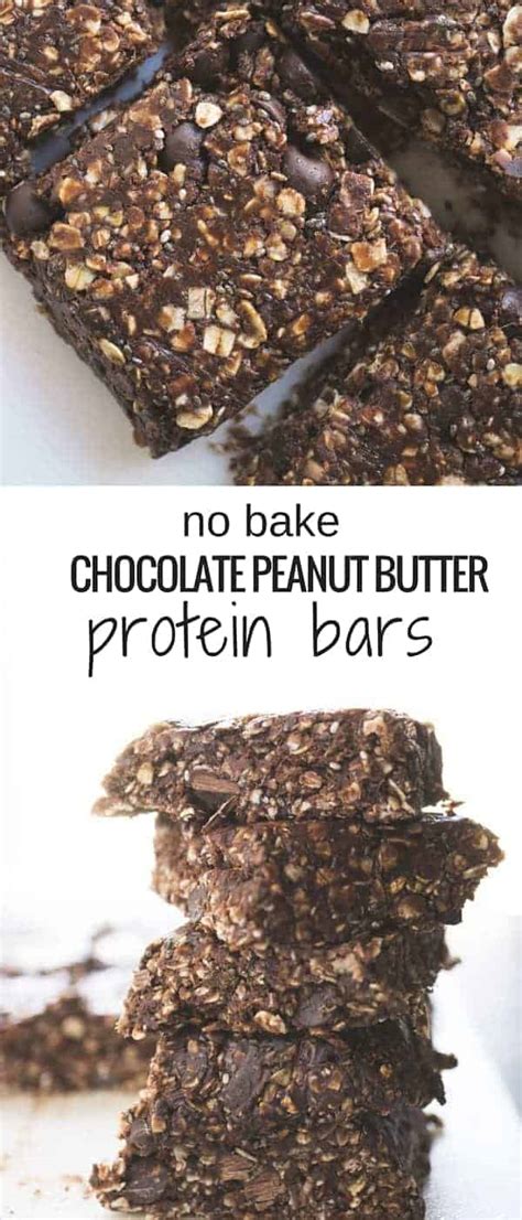 no-bake-chocolate-peanut-butter-protein-bars image