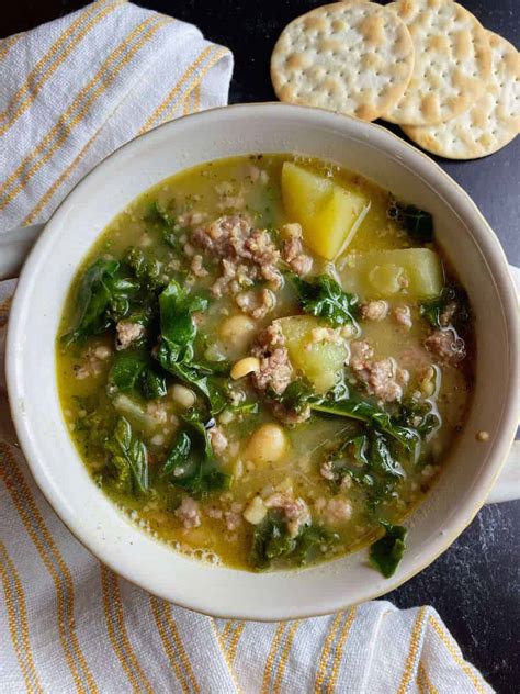 tuscan-bean-soup-with-sausage-kale-slow-cooker image