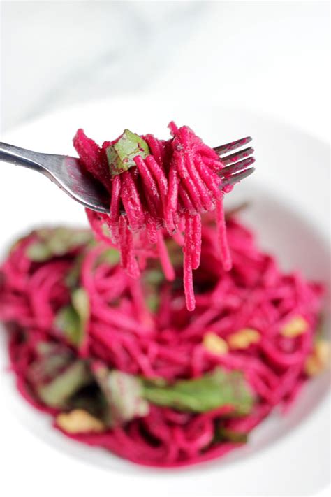 pasta-with-creamy-beet-sauce-vegan-gf-alternative-dish image