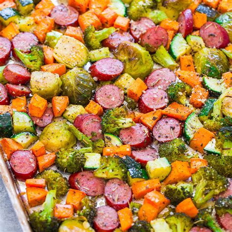 sheet-pan-turkey-sausage-and-vegetables-averie-cooks image