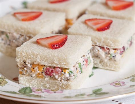strawberrychicken-salad-tea-sandwiches-teatime image