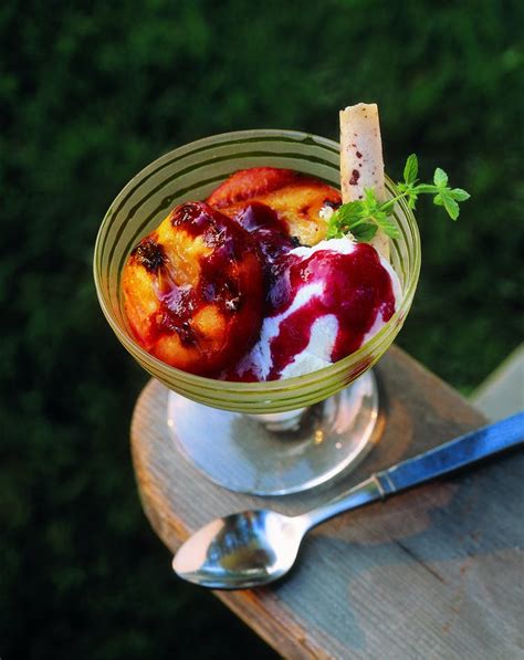 grilled-peaches-with-fresh-cherry-sauce-dessert image