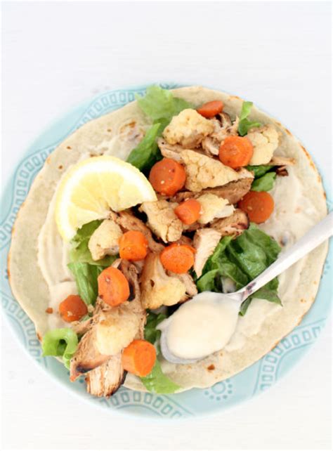 healthy-chicken-and-roasted-veggie-wrap image