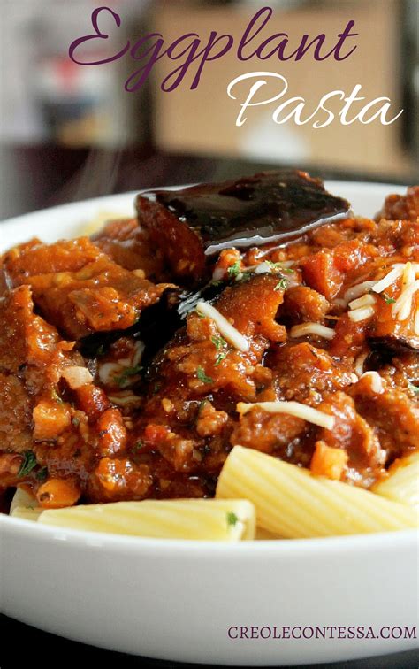 pasta-with-eggplant-sausage-and-pancetta-creole image