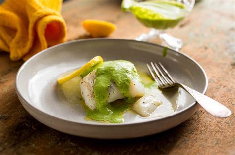 cod-fillets-with-blender-cilantro-and-yogurt-sauce image