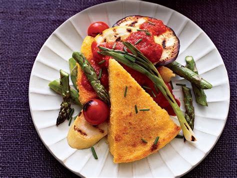 polenta-and-vegetables-with-roasted-red-pepper-sauce image