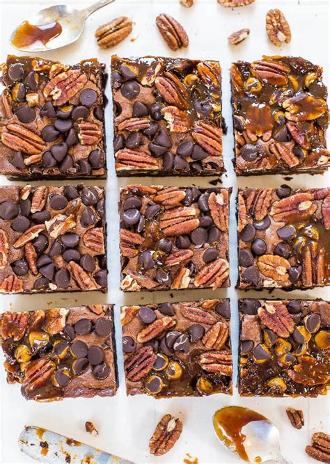 the-best-turtle-brownies-made-with-pecans-caramel image
