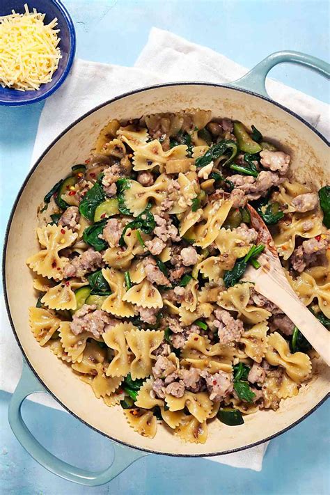 sausage-and-eggplant-one-pot-pasta-healthy-delicious image