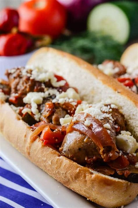 greek-style-sausage-and-peppers-sandwich-the image