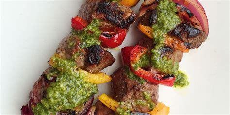 grilled-steak-skewers-with-chimichurri-delish image