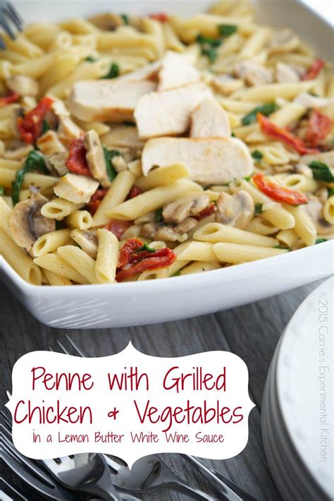 penne-with-grilled-chicken-and-vegetables-in-a-lemon-white image