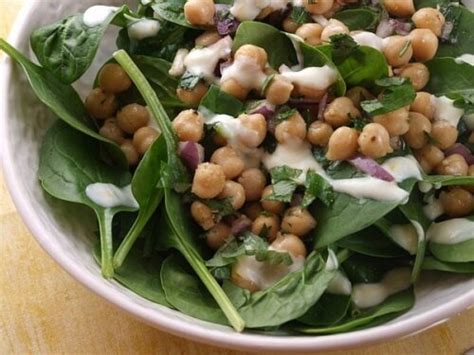 chickpea-and-spinach-salad-with-cumin-dressing image