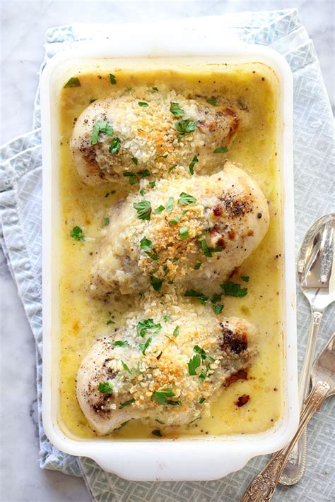 cheesy-mustard-baked-chicken-breasts-foodiecrushcom image