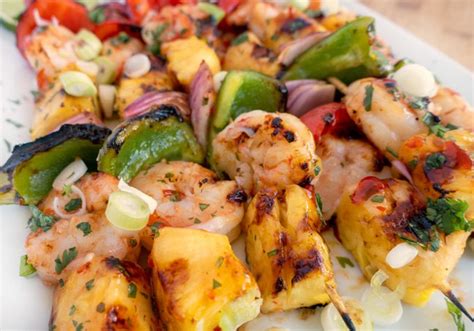 grilled-shrimp-and-pineapple-skewers image