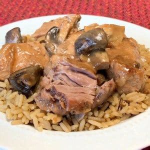 slow-cooker-country-style-ribs-with-mushroom-gravy image