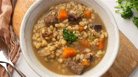 vegetable-beef-barley-soup-recipe-tasting-table image