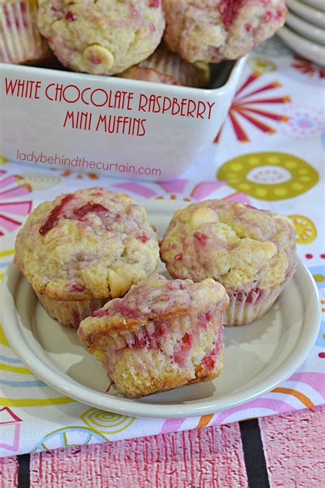 white-chocolate-raspberry-mini-muffins-lady-behind image