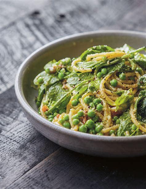 pasta-carbonara-with-english-peas-edible-aspen image