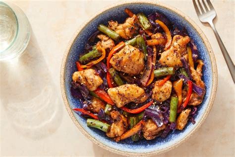 sweet-savory-chicken-stir-fry-with-peppers-green image