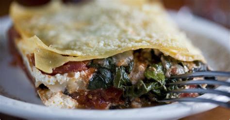 lasagna-with-chard-tomato-sauce-and-ricotta-the image