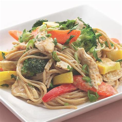 peanut-noodles-with-shredded-chicken-vegetables-eatingwell image