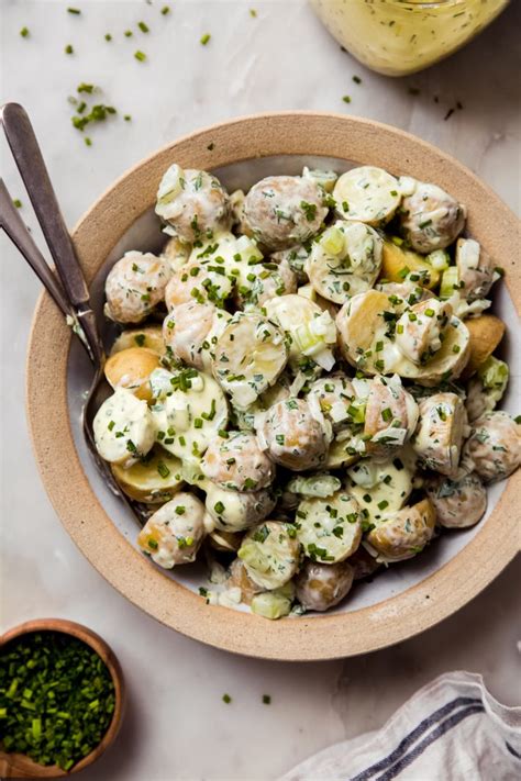 creamy-sour-cream-chive-potato-salad-recipe-little image
