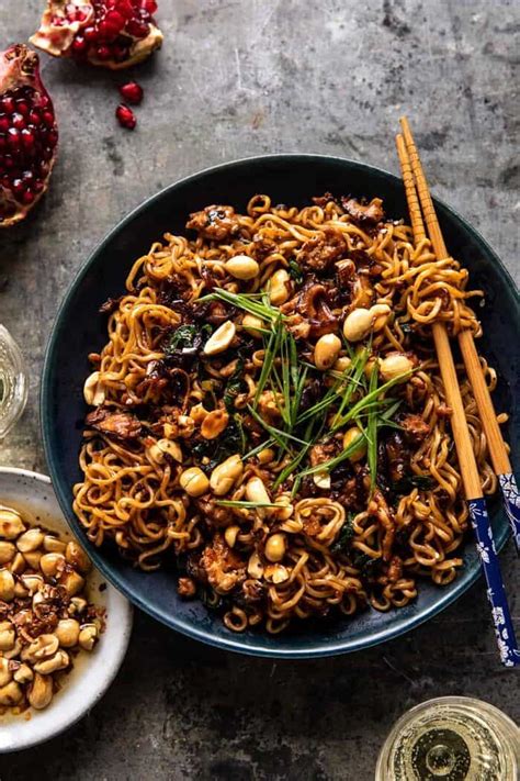 30-minute-spicy-sesame-noodles-with-ginger-chicken image