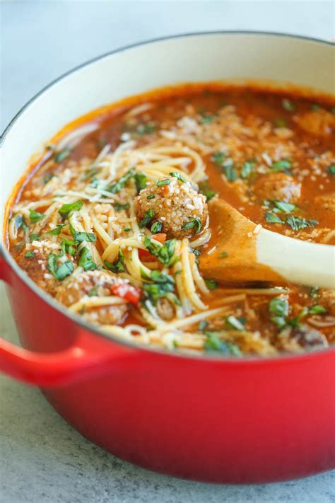 spaghetti-and-meatball-soup-damn-delicious image