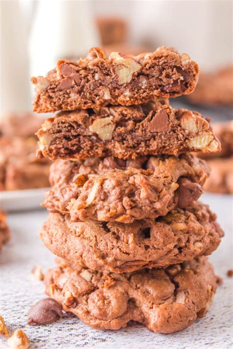 soft-chewy-german-chocolate-cake-mix-cookies image