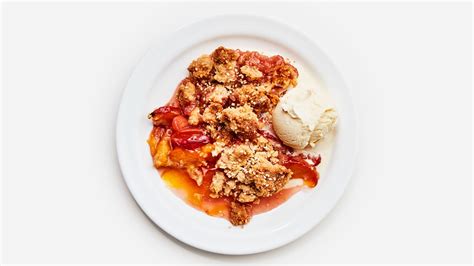 peach-and-sesame-crumble-recipe-bon-apptit image