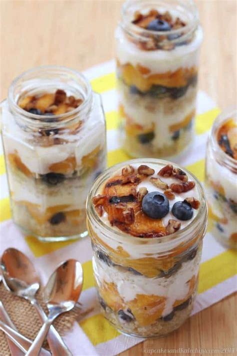 blueberry-and-grilled-peach-quinoa-parfaits-cupcakes image