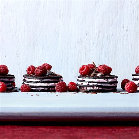 chocolate-raspberry-icebox-cake-towers-healthy image