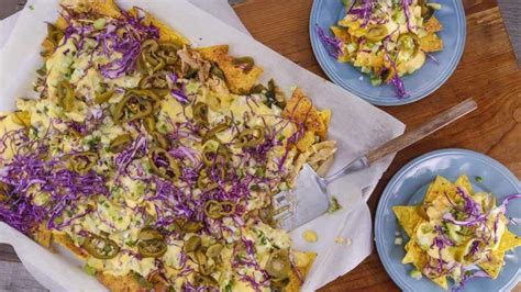 poblano-and-chicken-nachos-with-queso-and-raw image